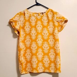41 Hawthorn Kerensa Tulip Sleeve Blouse in Yellow, size small